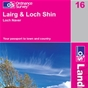 OS Landranger Map 16 Lairg & Loch Shin